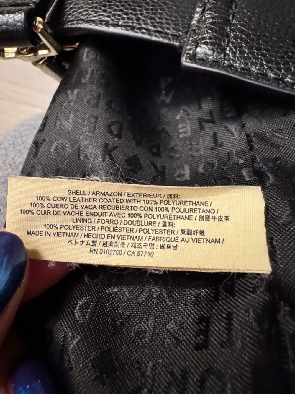 Black Cow Leather tote with Gold Hardware - Picture 7 of 10